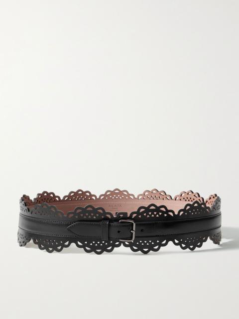 Alaïa Laser-cut leather belt Black