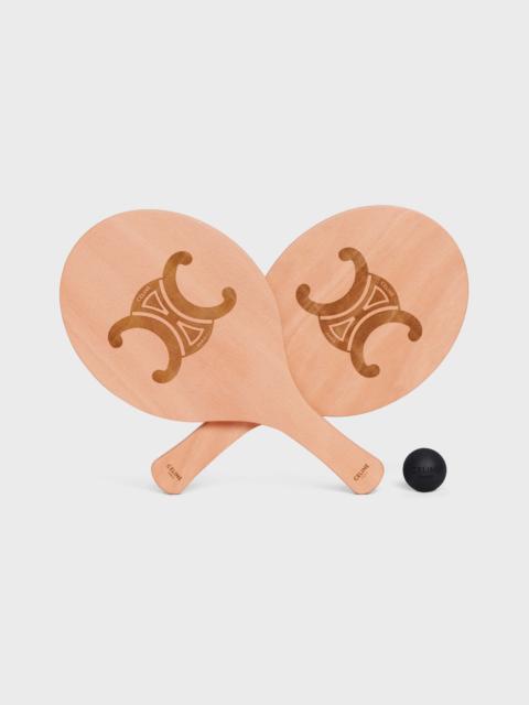 CELINE Beach rackets in wood and Calfskin