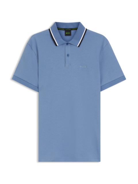 BOSS PADDY SLIM-FIT POLO SHIRT IN INTERLOCK COTTON