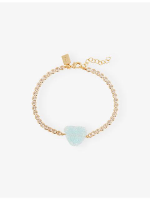 CRYSTAL HAZE Jelly Heart 18ct Yellow-Gold Plated Brass, Cubic Zirconia And Resin Bracelet