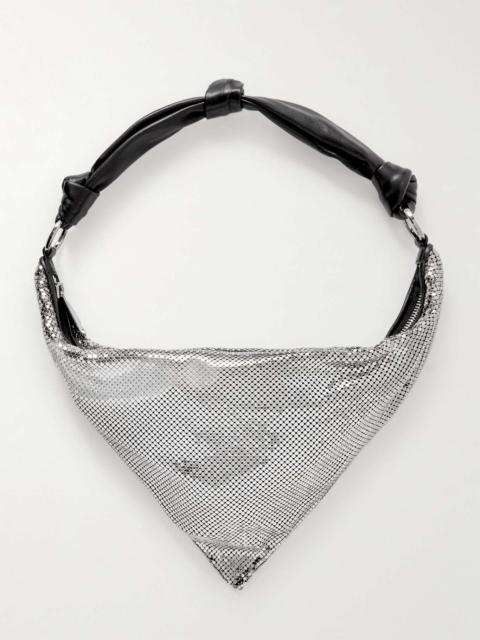 Amina Muaddi Cameron leather-trimmed chainmail shoulder bag