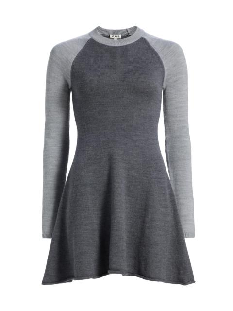 STAUD Women's Anita Long-Sleeve Fit & Flare Minidress - Heather Grey Multi
