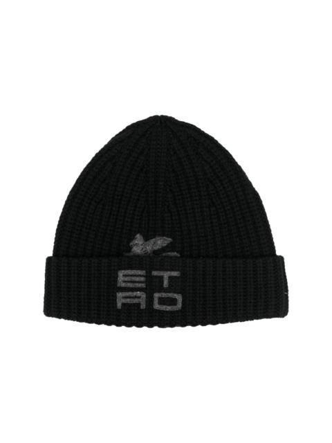 Etro logo-embroidered ribbed-knit beanie