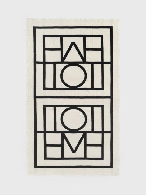 Totême Monogram beach sarong ecru/black