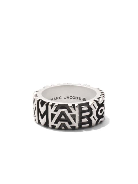 Marc Jacobs logo-engraved monogram-pattern ring