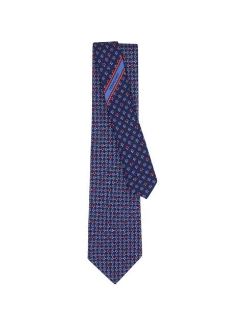 FERRAGAMO Ferragamo Gancini Turtles-print Silk Tie