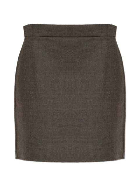 Max Mara short felted wool skirt - mud