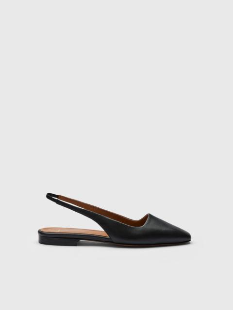 ATP ATELIER Plesio Black Nappa Flat Slingbacks