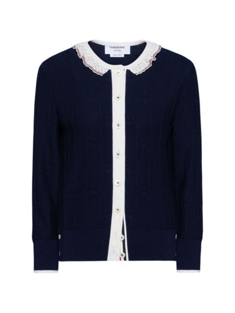 Thom Browne bobble lace-trim cardigan