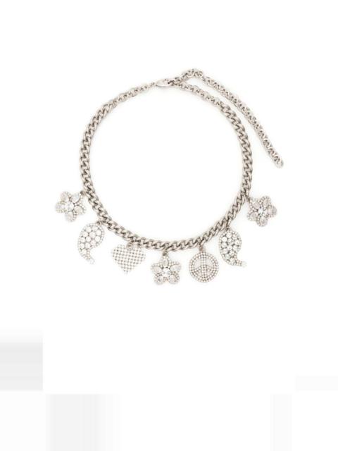 Alessandra Rich crystal-embellished charm necklace