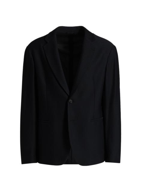 GIORGIO ARMANI Men's Single-Breasted Stretch-Nylon Jacket - Black