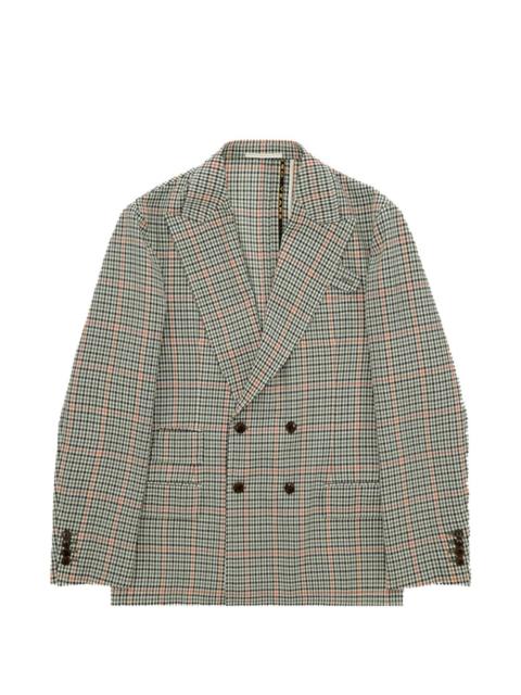 FORTELA Travel double-breasted plaid blazer
