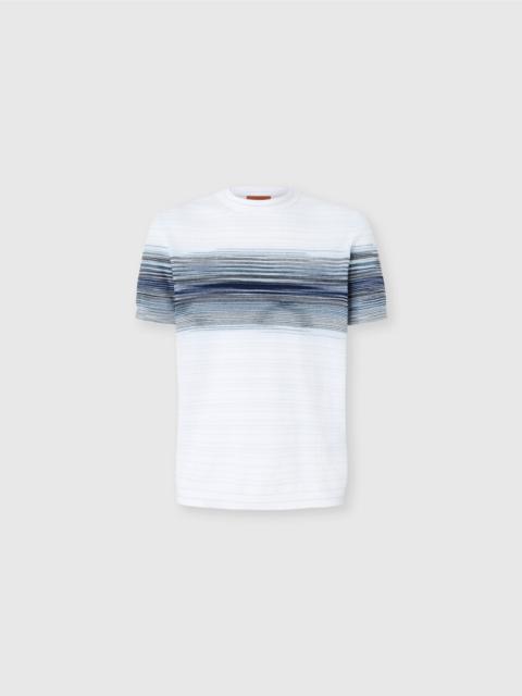 Missoni Honeycomb cotton knit crewneck T-shirt with slub detail