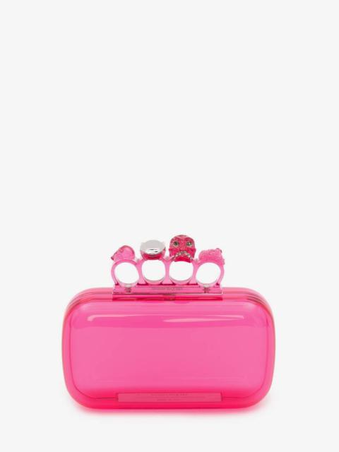 Alexander McQueen Skull Four-ring Clutch in Pink