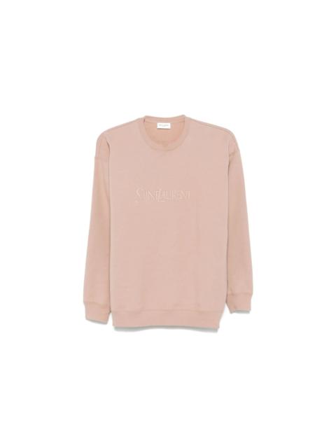 SAINT LAURENT Cotton Logo Sweatshirt Pink