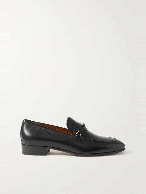 GUCCI Logo-embellished horsebit-detailed leather loafers