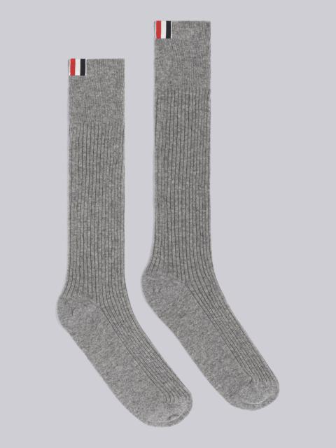 Thom Browne Cashmere 2x2 Rib Stitch Over The Calf Socks