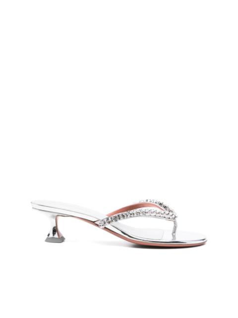 Amina Muaddi 45mm crystal-embellished mules