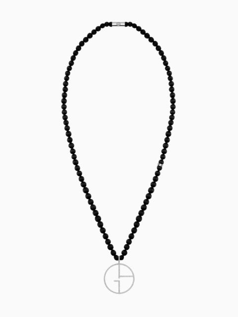 GIORGIO ARMANI GOLD-AND-SILK BORGONUOVO NECKLACE