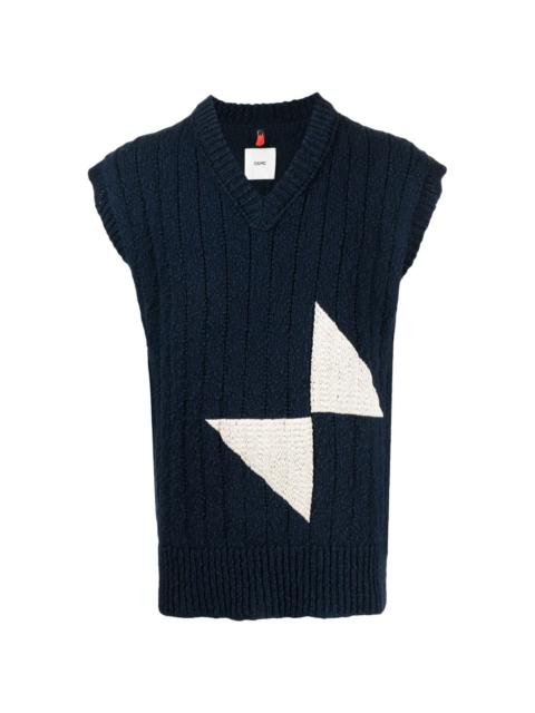 panelled knitted vest
