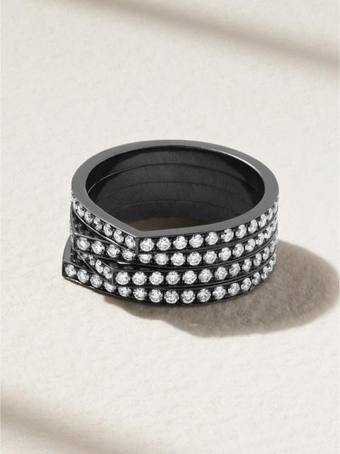 REPOSSI Antifer 14-karat Blackened Gold Diamond Ring