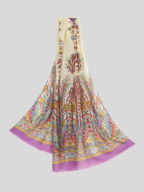Etro PAISLEY SILK AND CASHMERE SCARF