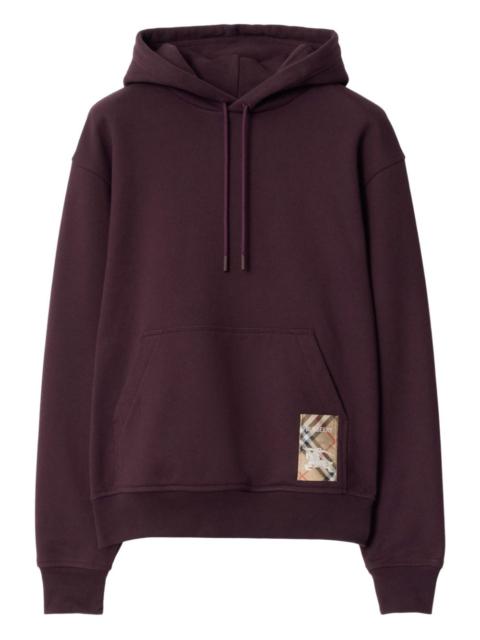 Burberry check-label cotton hoodie