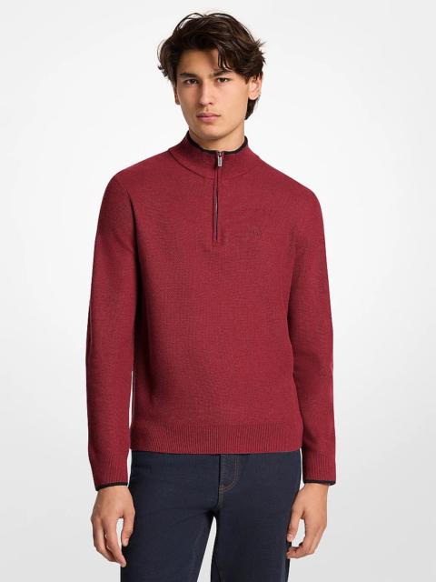 MICHAEL KORS Wool Blend Quarter-Zip Sweater