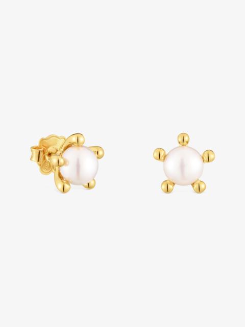 TOUS 18K gold vermeil Earrings with cultured pearls TOUS Garden