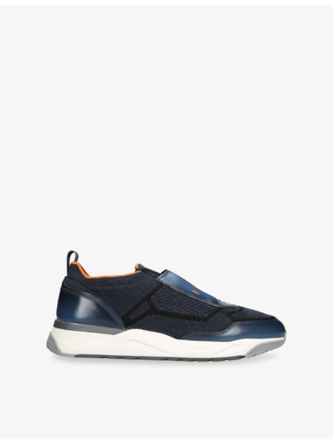 Santoni Innova Leather and Knitted Trainers