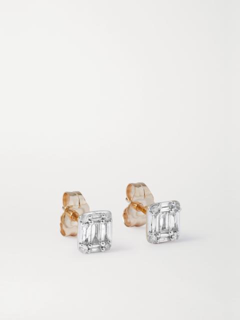 STONE AND STRAND Shield Of Strength Gold Diamond Earrings