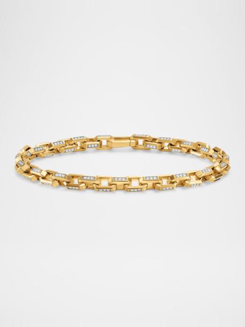 DAVID YURMAN Men's Streamline Link Bracelet in 18K Gold with Diamonds, 5.5mm