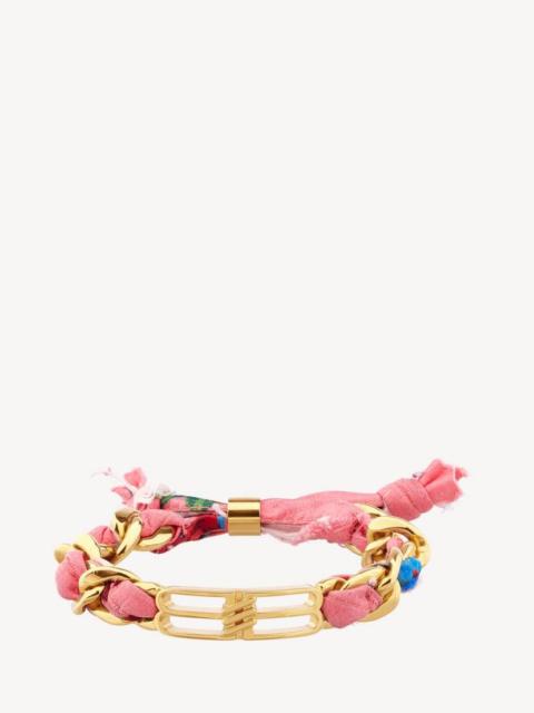BALENCIAGA Women's Bb Icon Ribbon Bracelet in Gold/multicolor