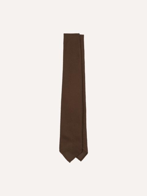 Drake's Brown Hand Rolled Large Knot Grenadine Tie