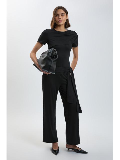 KAREN MILLEN Viscose Jersey Tie Waist Trouser