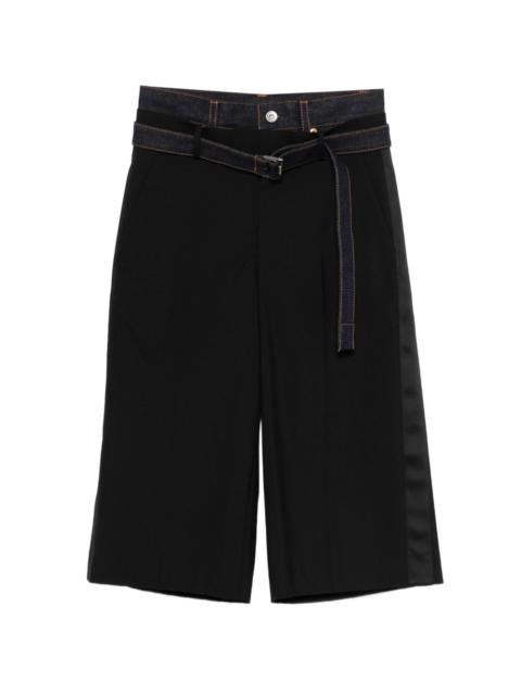 sacai belt-detail shorts
