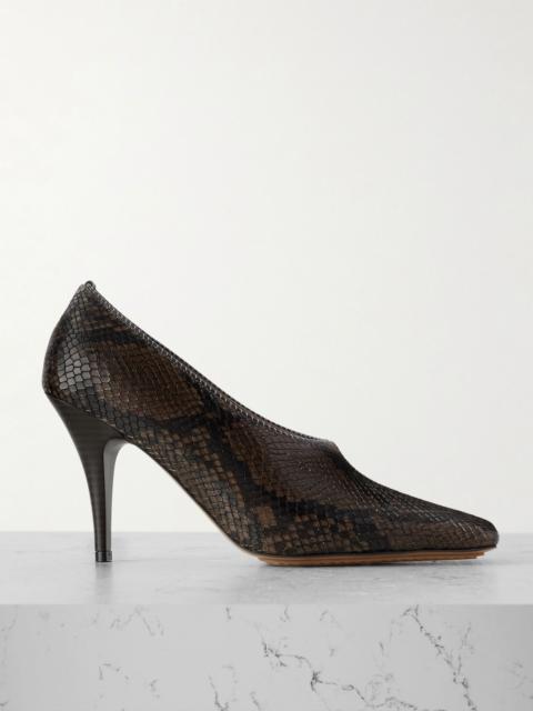 Stella McCartney Snake-effect vegan pumps Dark brown