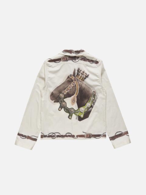 Acne Studios Horse print overshirt - White/brown