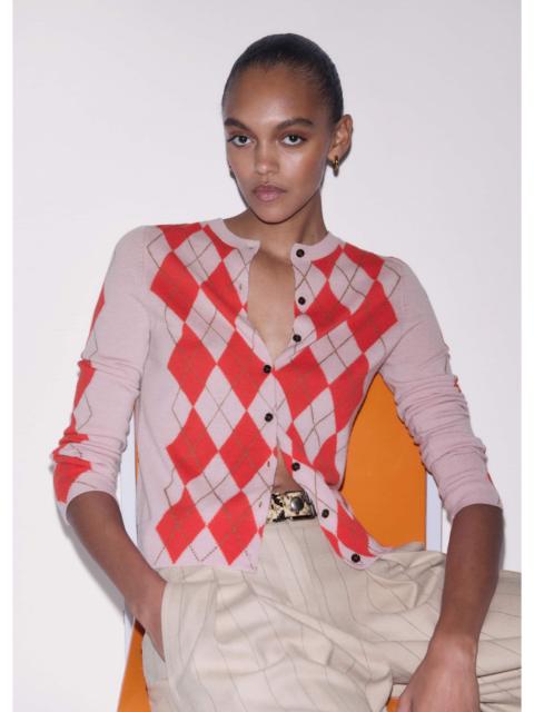 ME+EM Argyle Slim Cardigan