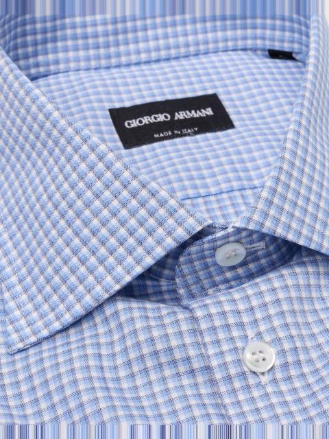 GIORGIO ARMANI Men's Cotton Plaid Dress Shirt