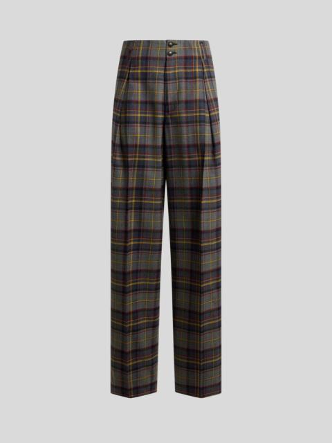 Etro STRETCH WOOL TROUSERS WITH CHECK MOTIF