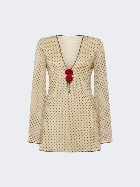 Oséree Lumiere Rose Pois Kaftan Black Pois