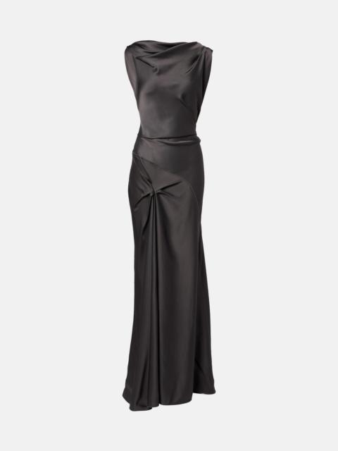 Victoria Beckham Posy draped gathered crêpe satin gown