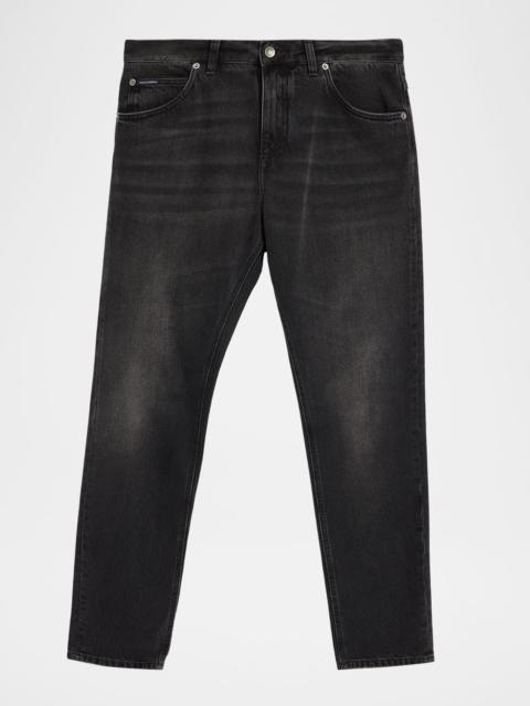 Dolce & Gabbana Men's Grey Denim Straight Leg Jeans
