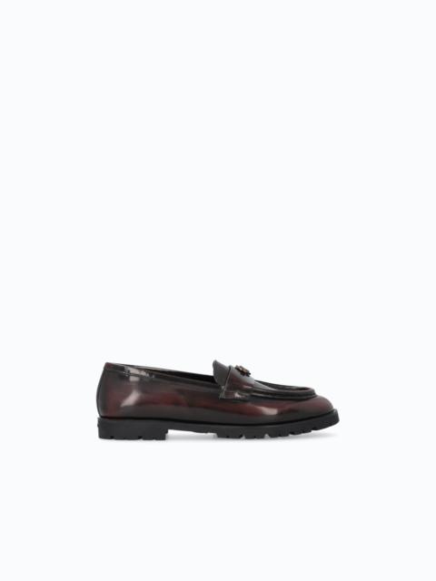 PINKO LEATHER LOAFER WITH LOGO AND LUG SOLE