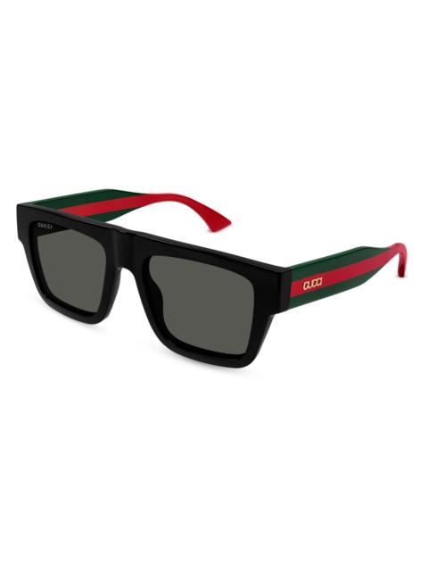 GUCCI Men's 53MM Squared Sunglasses - Red Green Black