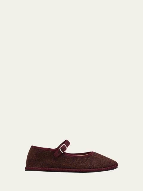 ViBi Venezia Mary Jane Wool-Blend Flats