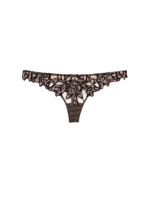 Fleur du Mal Lily Embroidery Hipster Thong