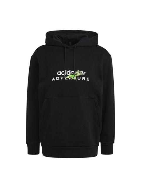 adidas originals Adv Logo Hoody Athleisure Casual Sports Printing Pattern Black GN2325