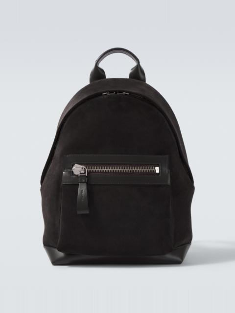 TOM FORD Buckley leather-trimmed suede backpack